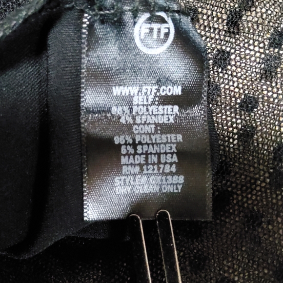 fashion To Figure Stretch Black Mesh Long Lanter Sleeve Faux Wrap Dress Size 3 - Picture 10 of 10